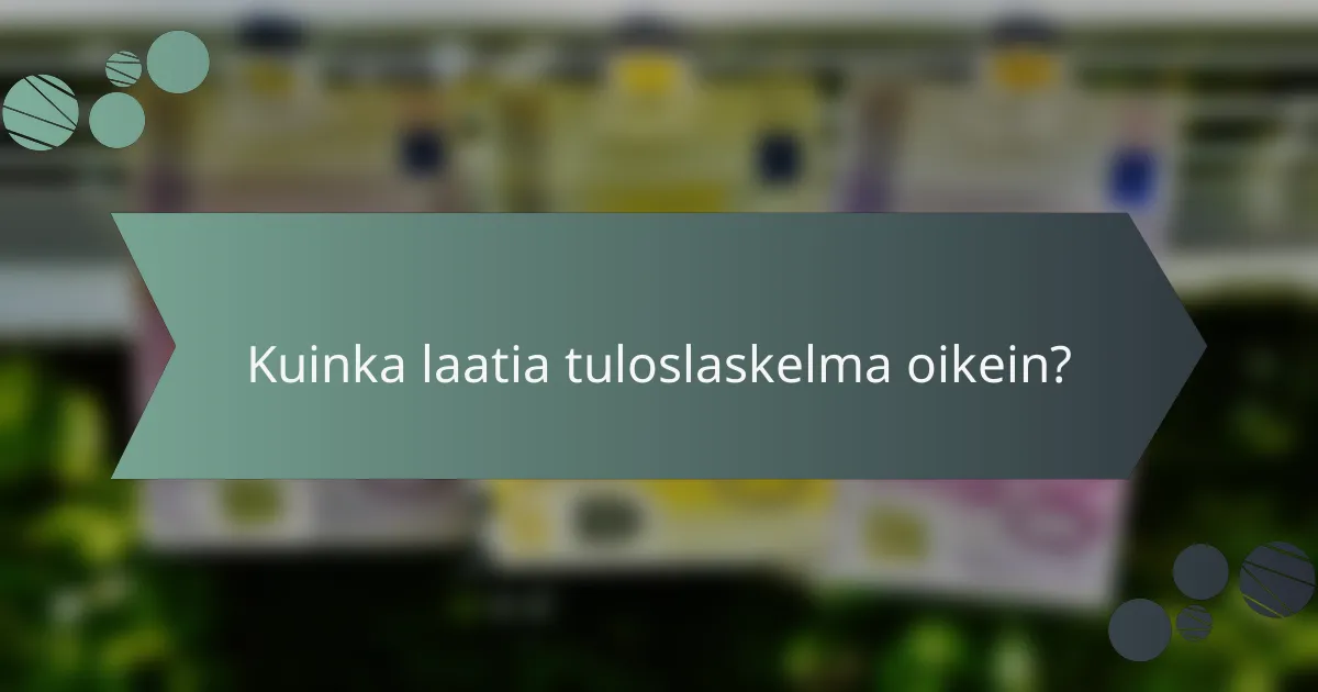 Kuinka laatia tuloslaskelma oikein?