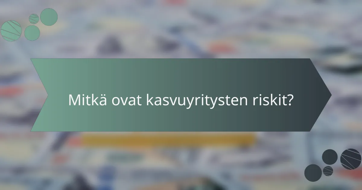 Mitkä ovat kasvuyritysten riskit?